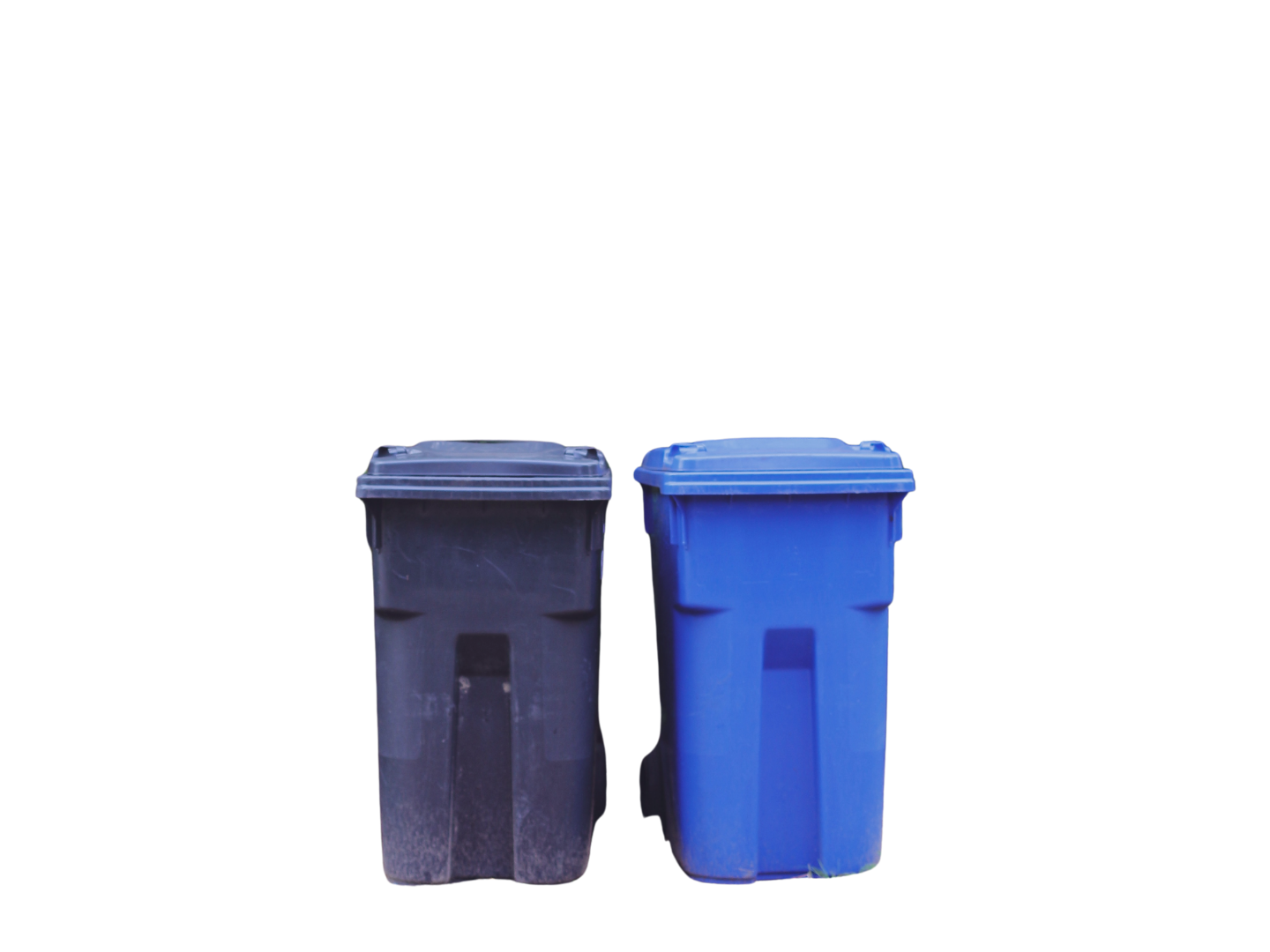 Trash and recycling bins