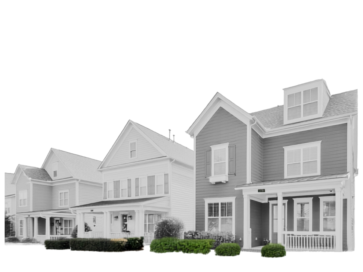 Row of suburban houses