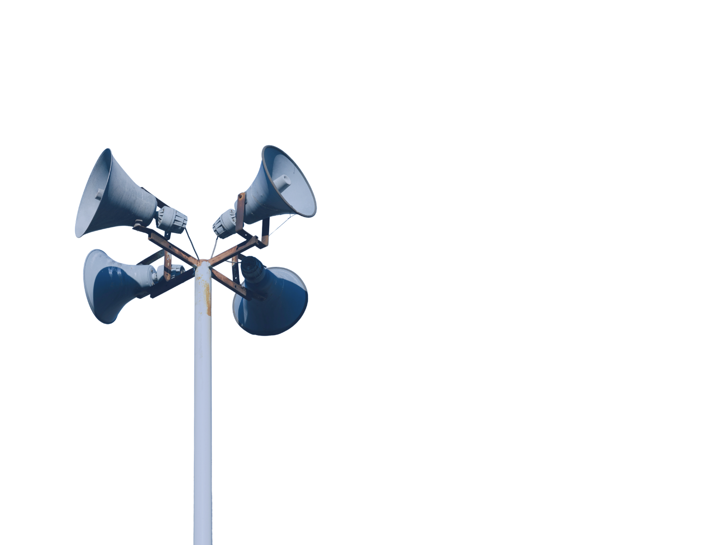 Loudspeakers on a utility pole