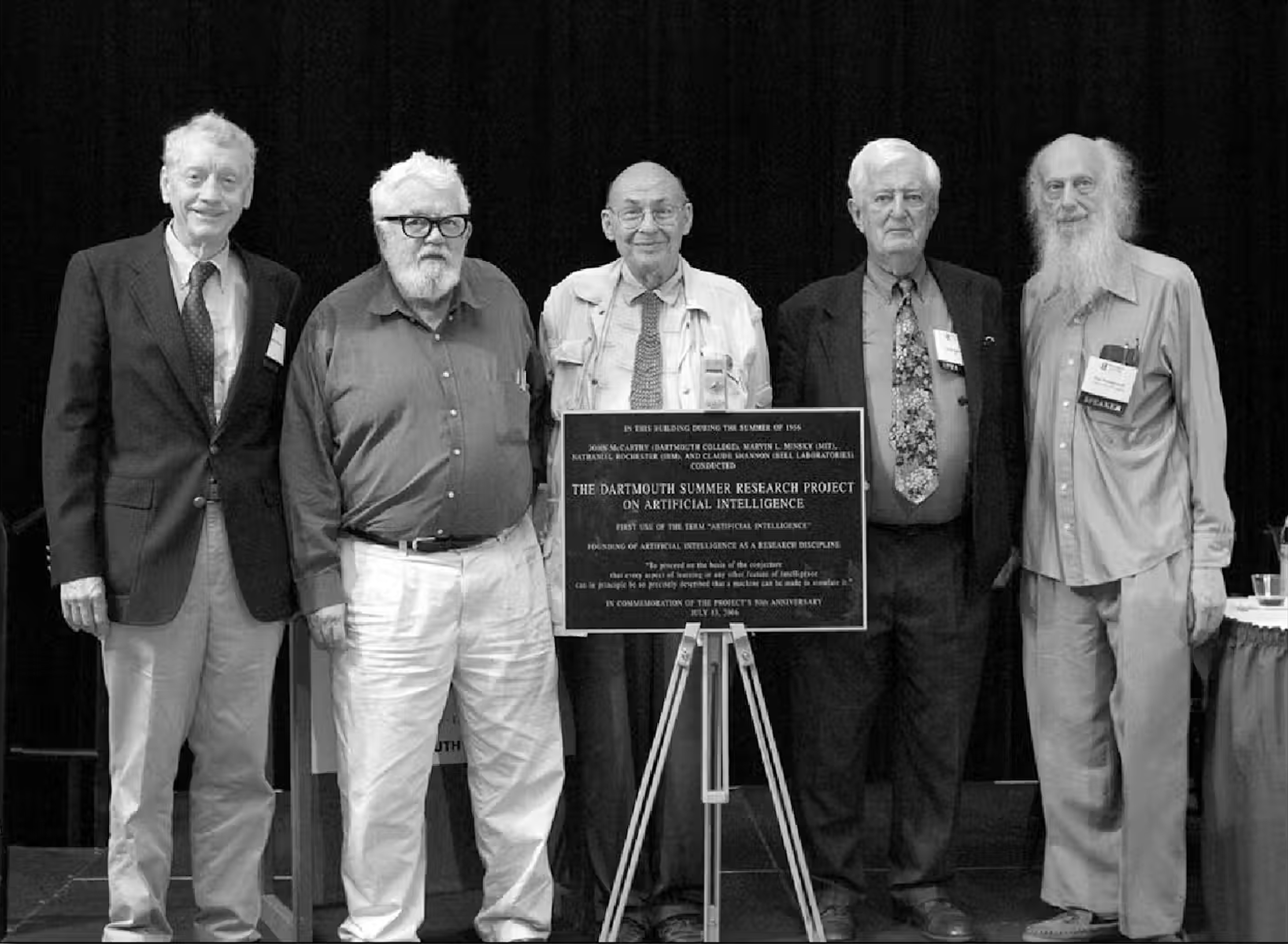 McCarthy, Minsky, Rochester, and Shannon at the 2006 Dartmouth conference 50th-anniversary commemoration