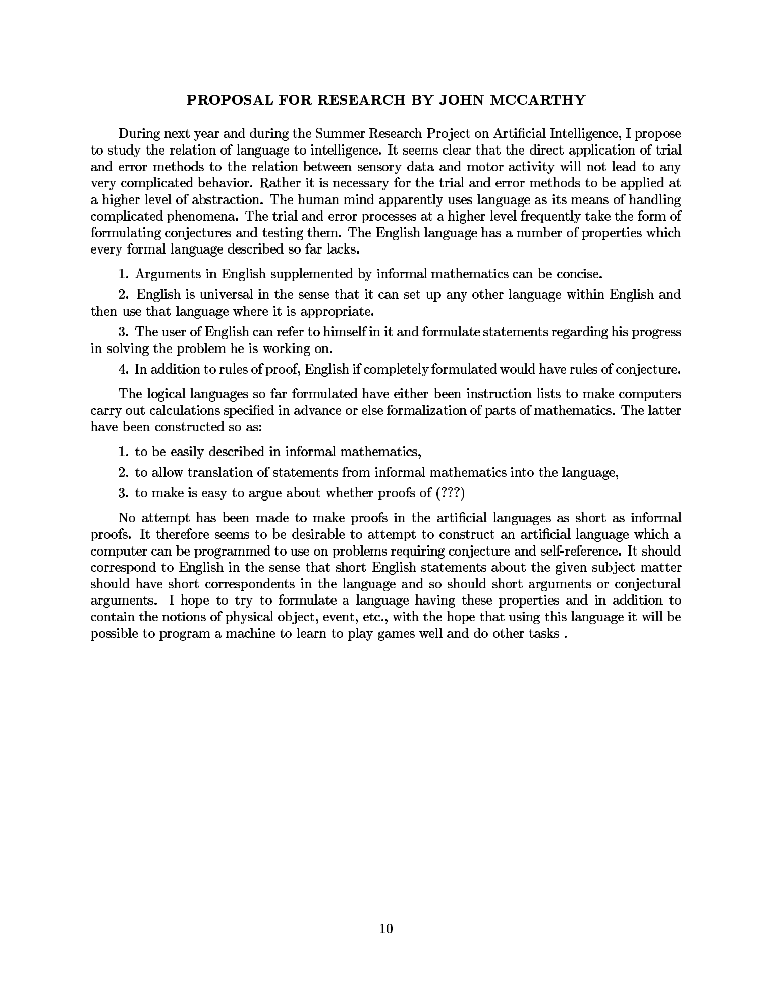Dartmouth proposal, page 10 — McCarthy's language proposal