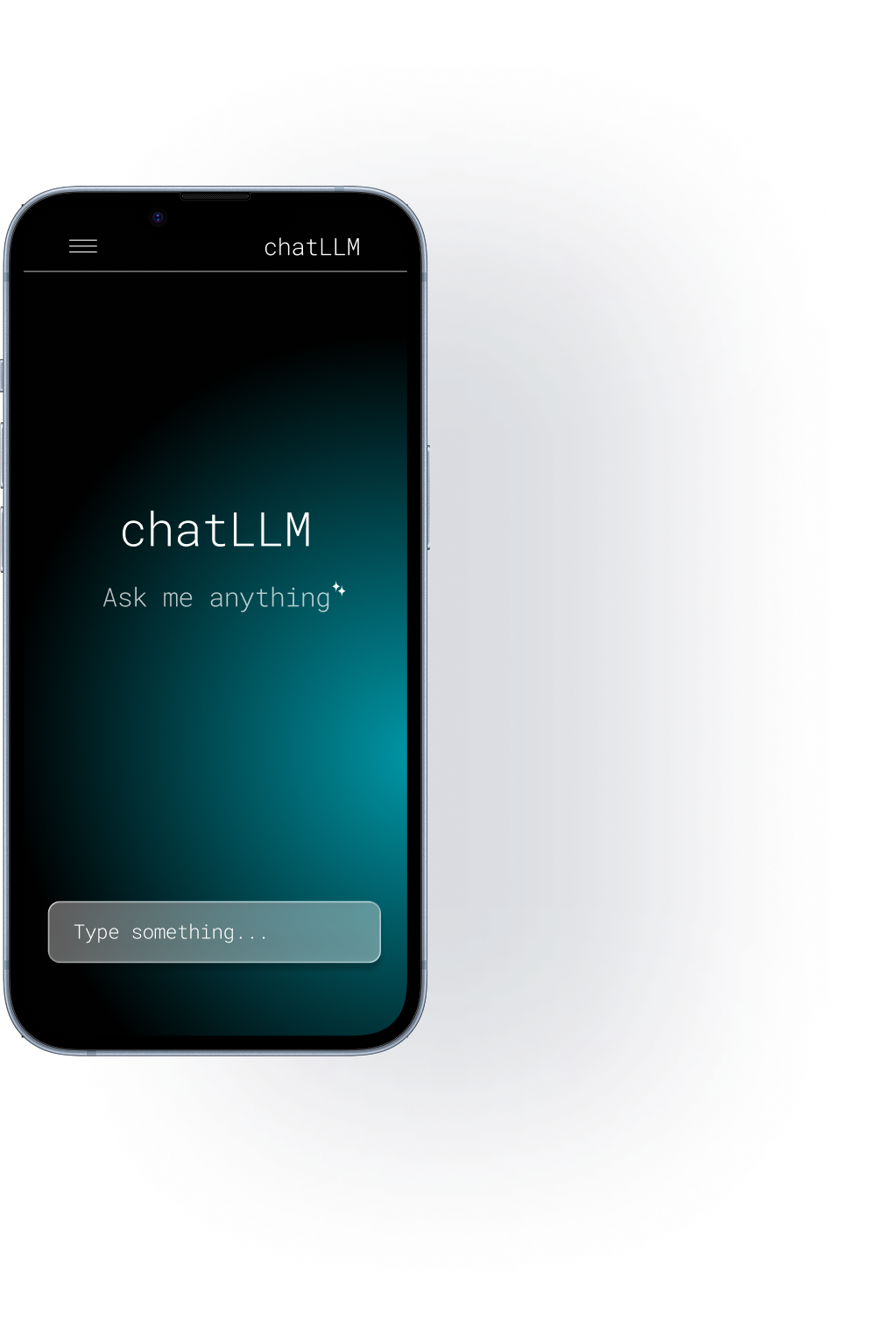 Smartphone showing a chatLLM conversation interface